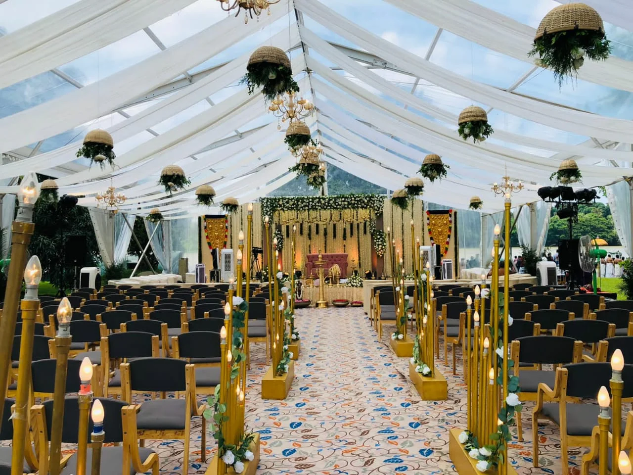 Wedding stage decor by Trendy Decors Mankavu Kozhikode